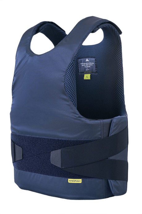 Anorak Rhodium® Concealable III Stik & Skudsikker Vest i marineblå, designet til maksimal beskyttelse og skjulbarhed.