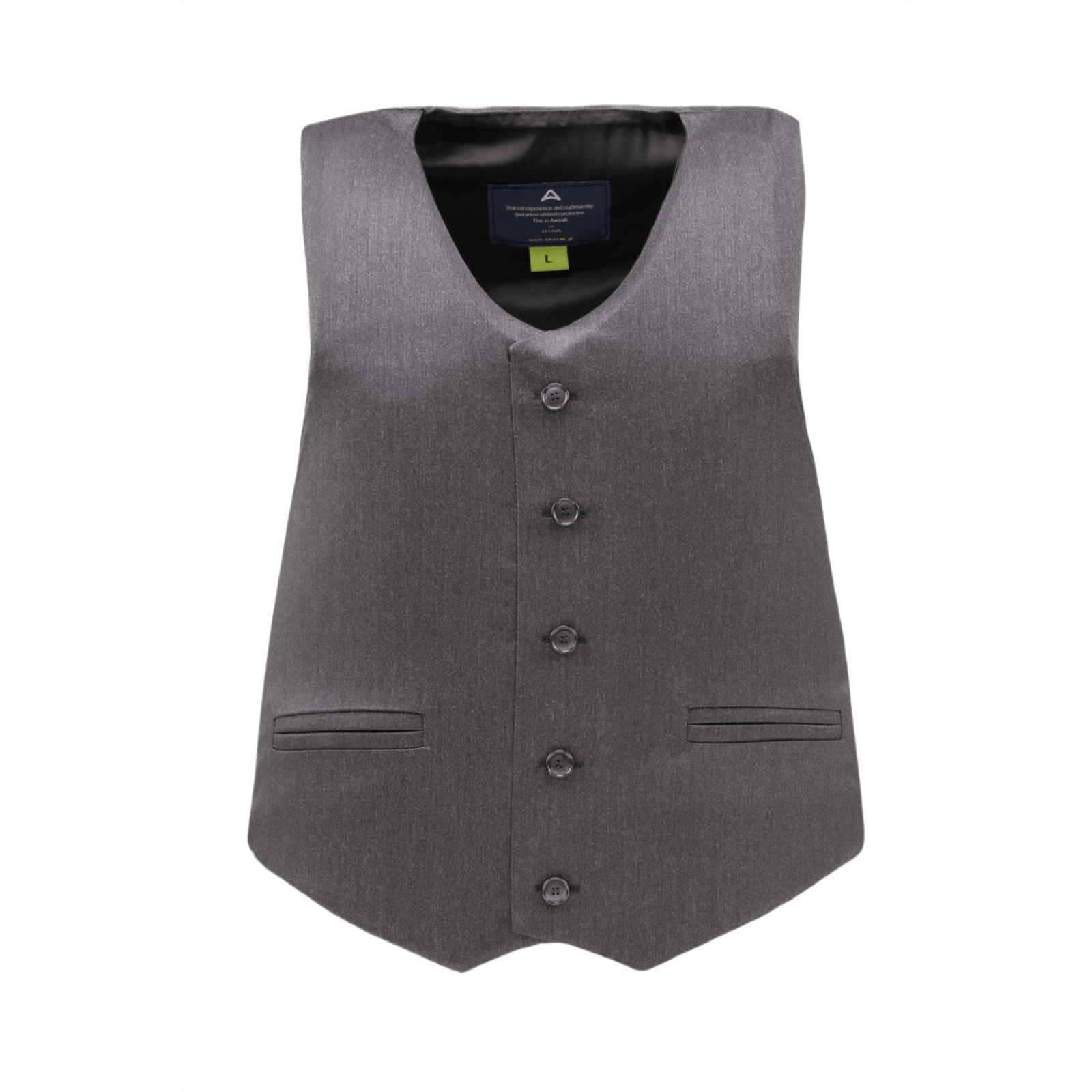 Anorak Rhodium® VIP I Stik & Skudsikker Vest grå jakkesætsvest til diskret kropsbeskyttelse og komfort.