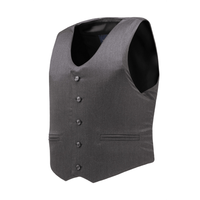 Anorak Rhodium® VIP I Stik & Skudsikker Vest i gråt design med detaljeret knaplukning, giver omfattende kropsdækning og diskret beskyttelse.