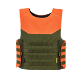 Anorak Titanium® Shield I Stik & Skudsikker Vest i grøn og orange farve, designet til optimal beskyttelse og sikkerhed.