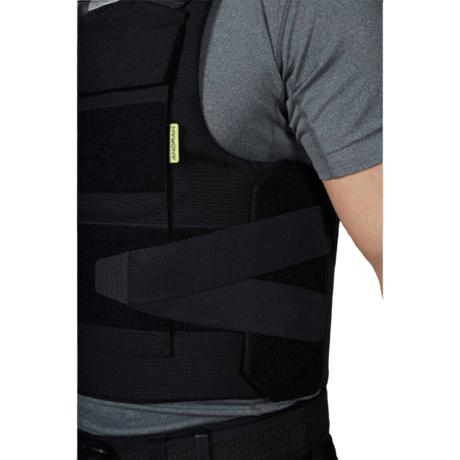 Police vest with ergonomic design, featuring Anorak Duty II Cover made from CORDURA® and Coolmax® materials for comfort and safety.