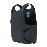 Anorak Rhodium® Concealable I Stik & Skudsikker Vest med NIJ niveau IIIA-beskyttelse, sort, set bagfra.