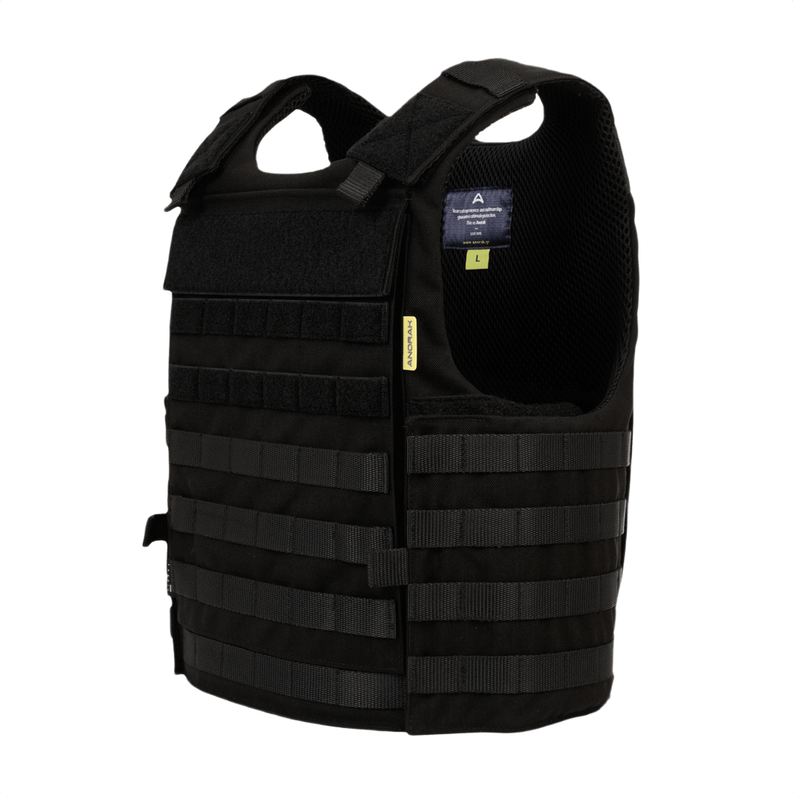Anorak Rhodium® Tactical I Stik & Skudsikker Vest i sort, niveau IIIA-beskyttelse, robust design, NIJ 0101.06-godkendt.