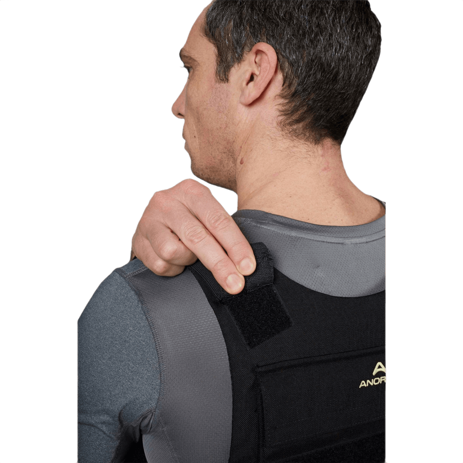 Anorak Titanium® Duty II Stik & Skudsikker Vest justeres for optimal pasform og beskyttelse, ideel til sikkerhedspersonale.