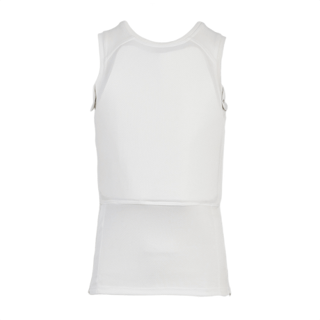 Anorak Undershirt II Cover i hvidt stof, designet til diskret bæring med THERMOCOOL™ og COOLMAX® for optimal temperaturregulering.