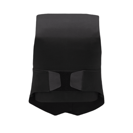 Anorak VIP I Cover - sort vest-cover med hook & loop lukning, designet til omfattende kropsdækning og lav synlighed under jakkesæt.