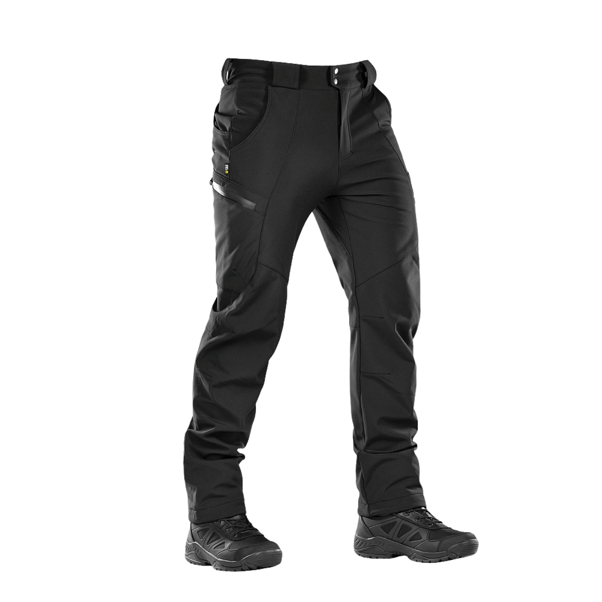 M-Tac Bukser Soft Shell Vinter - Sorte softshell vinterbukser med fleecefor, høj talje og forstærket bagparti til kolde forhold.