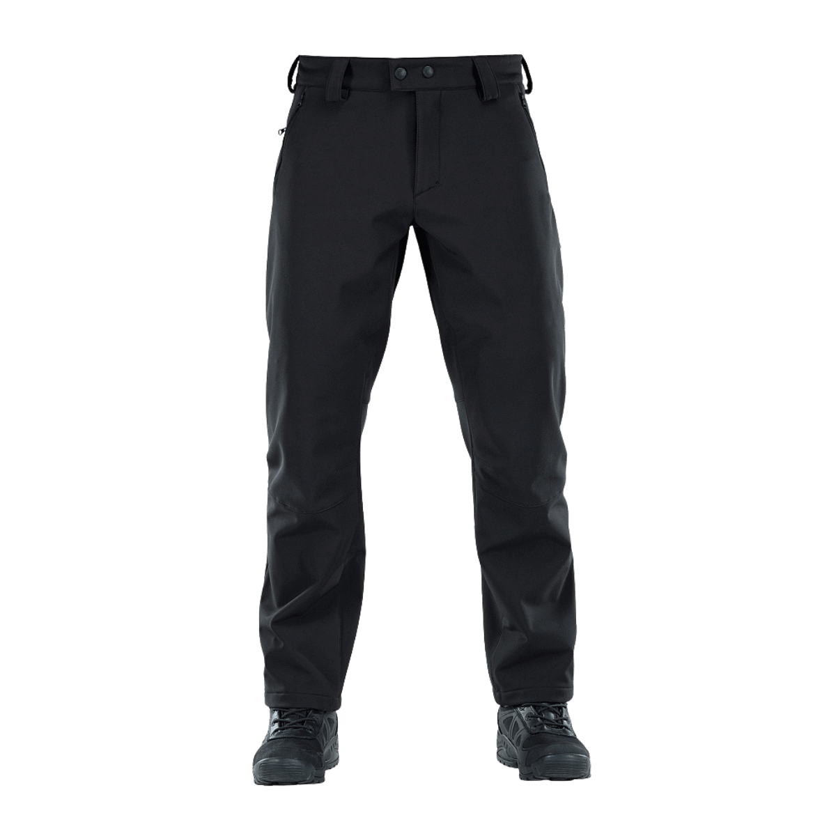 M-Tac Bukser Soft Shell Vent i sort, designet til komfort og beskyttelse i skiftende vejr, vind- og fugtbestandige bukser.