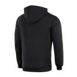 M-Tac Hættetrøje Cotton Raglan set bagfra, sort farve, 100% bomuld, komfortabelt design med raglanærmer.