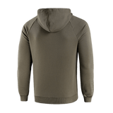 M-Tac Hættetrøje Cotton Raglan i 100% bomuld, set bagfra, med raglanærmer og hætte for komfort og stil i hverdagen.