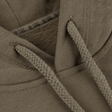 Nærbillede af M-Tac Hættetrøje Cotton Raglan, viser blød bomuld, hætte og snore, ideel til komfortabel og alsidig brug hele dagen.