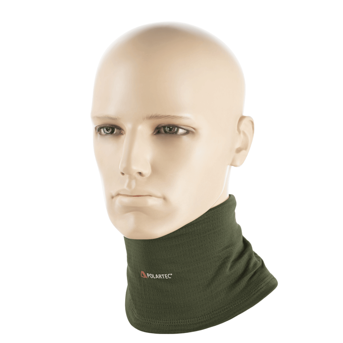 M-Tac Tube Scarf Polartec Power Grid i grøn på mannequin udstillet mod vind og kulde
