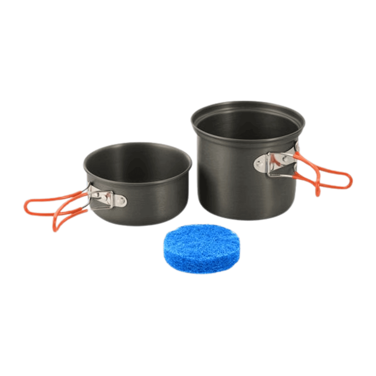 M-Tac Individuel Gryde i anodiseret aluminium med foldbare håndtag, perfekt til camping og friluftsliv. Inkluderer låg og skål.