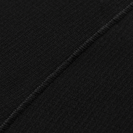 Sort fleece detalje på M-Tac Vinter Termobukser 3/4 Baselayer med flade sømme, fremstillet af Pontetorto® materiale.