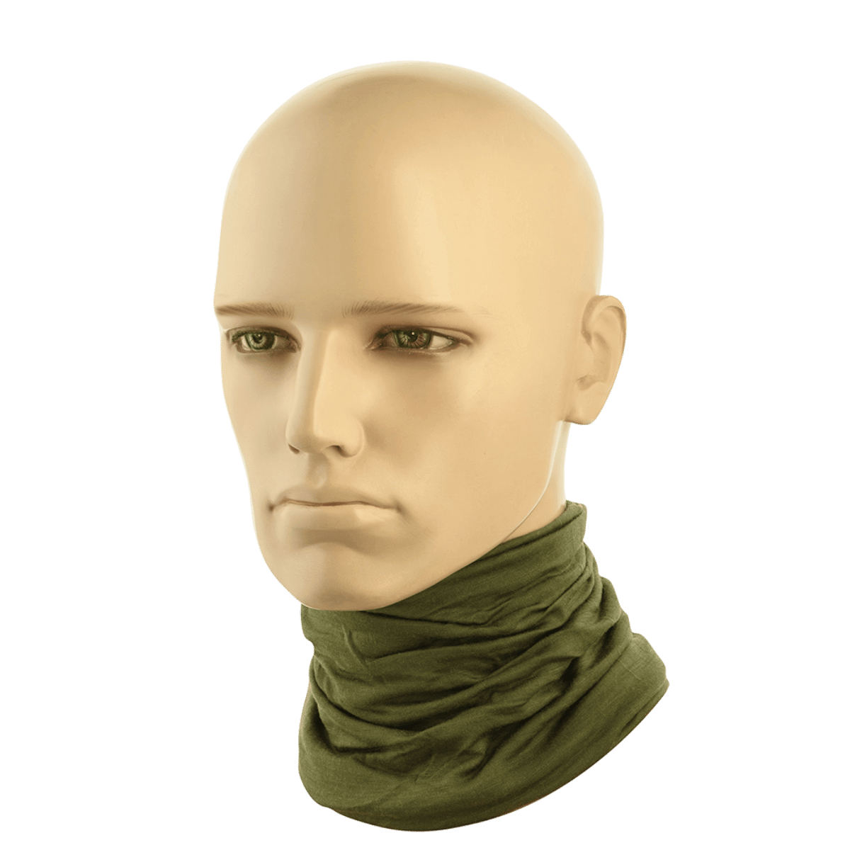 M-Tac Tubehalstørklæde i Merinould på mannequin, multifunktionelt halstørklæde til varmeisolering og fugttransport.