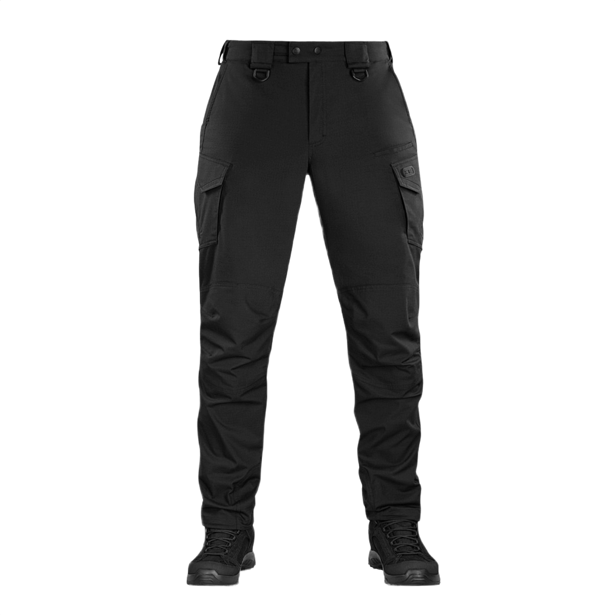 M-Tac Aggressor Special Edition Bukser i sort, komfortable og holdbare taktiske bukser med elastisk talje og YKK-lynlås til udendørs brug.
