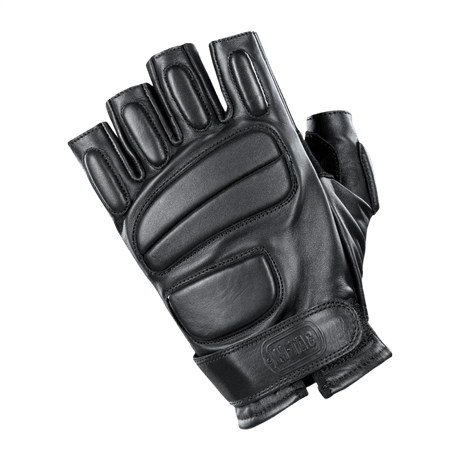 M-Tac Fingerløse Handsker Assault Tactical Mk.1 i sort med forstærket læderhåndflade og dæmpende kno-pads.