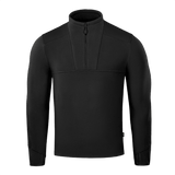 M-Tac Centurion Microfleece Jakke i sort, designet til varme og bevægelse med YKK-lynlås og forstærkede skuldre.