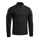M-Tac Centurion Microfleece Jakke i sort med YKK-lynlås og fingerhuller, designet til varme og fri bevægelighed i kolde omgivelser.
