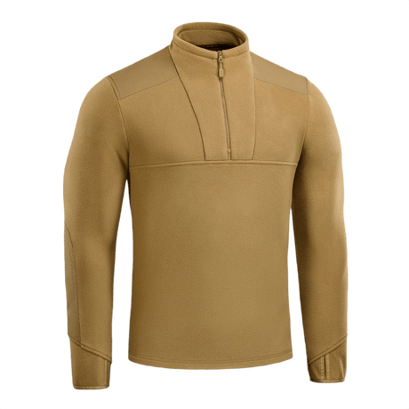 M-Tac Centurion Microfleece Jakke i beige, designet til varme og komfort med YKK-lynlås og fingerhuller til termoundertøj.