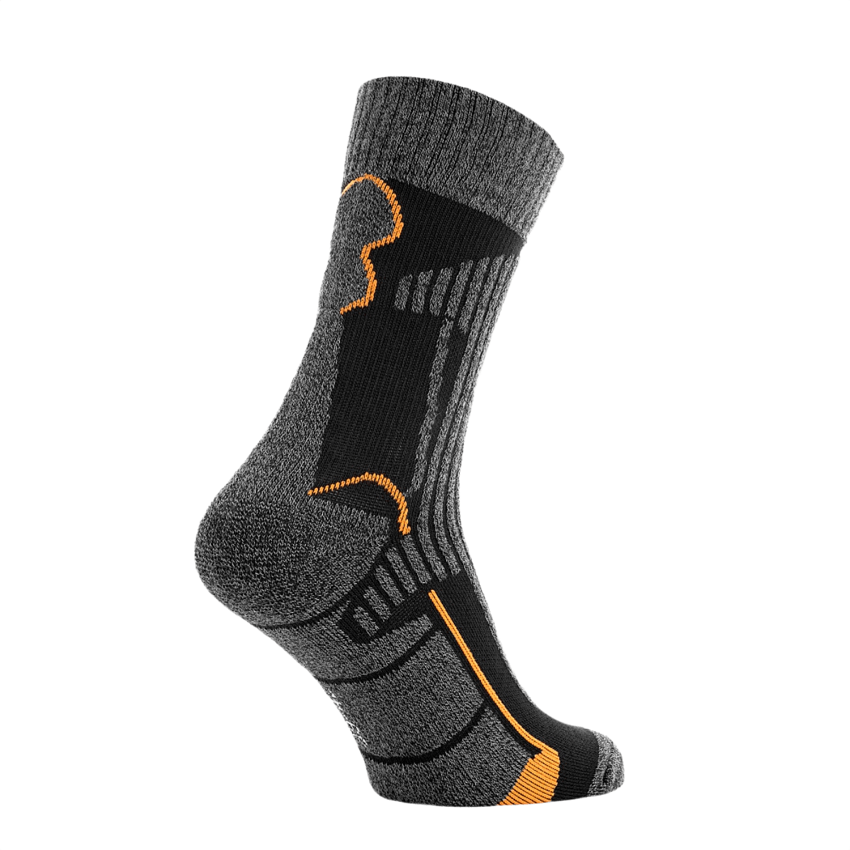 M-Tac Coolmax 75% sokker i grå med anatomisk design og fugtafledende teknologi til udendørsaktiviteter.