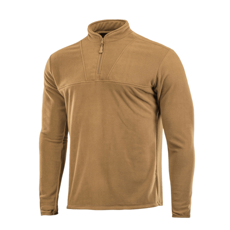 M-Tac Delta Fleece Jakke i brun, komfortabel og praktisk design, ideel til udendørs aktiviteter med ærmer med tommelhuller.