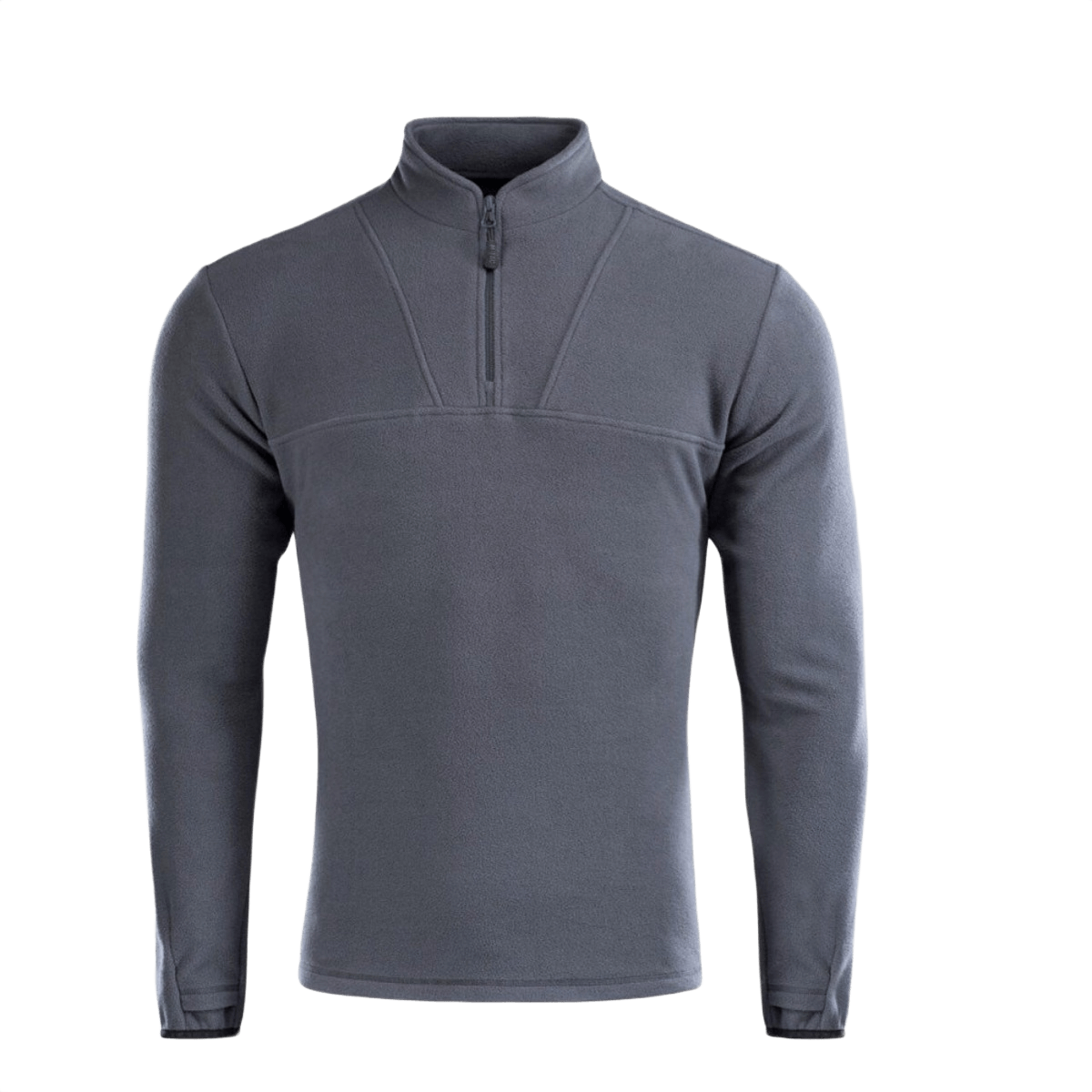 M-Tac Delta Fleece Jakke i grå med tommelhuller, ideel til udendørs aktiviteter i koldt vejr, ærmer i fleece 190 g/m²