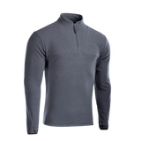 M-Tac Delta Fleece Jakke i gråt, praktisk design med tommelhuller, ideel til udendørs aktiviteter i koldt vejr.