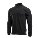 M-Tac Delta Fleece Jakke i sort med lange ærmer og tommelhuller, ideel til udendørs aktiviteter og koldt vejr.
