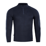 M-Tac Delta Polartec Raglan Jakke i marineblå fleece med midtbryst-lynlås og høj krave, ideel til hverdagsbrug og udendørs aktiviteter.