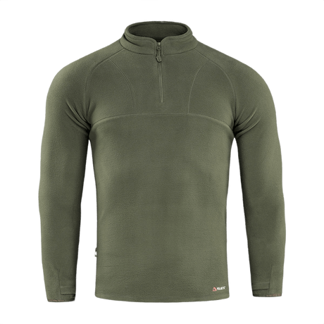 M-Tac Delta Polartec Raglan Jakke i grøn fleece med lynlås, perfekt til hverdagsbrug og udendørs aktiviteter, holdbar og varm.
