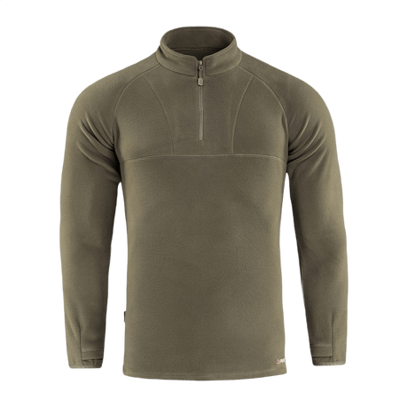 M-Tac Delta Polartec Raglan Jakke i grøn Micro Series fleece med lynlås ved brystet og høj krave til udendørs brug.