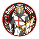 M-Tac Deus Vult 3D PVC Patch taktisk moralemærke med 3D-design og Velcro, ideel til militær, airsoft og udendørs aktiviteter.