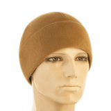 M-Tac Watch Cap Elite Fleece Beanie Hat Slimtex i brun, varm letvægts hue til taktisk og vinterbrug, passer under hjelm og hætte.