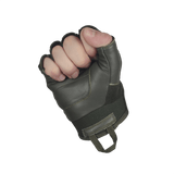 M-Tac Fingerløse Handsker Assault Tactical Mk.4 med forstærket læderhåndflade og dæmpende kno-pads, ideelle til taktisk brug.