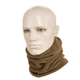 M-Tac Fleece Neck Gaiter med Snor i brun fleece, justerbar og alsidig halsedisse, vist på mannequin, perfekt til koldt vejr.