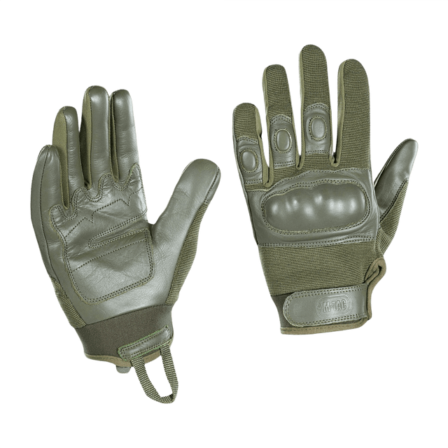 M-Tac Handsker Assault Tactical Mk.4 med ægte læder forstærket håndflade og velcro lukning. Dæmpende pads på knoer til sikker pasform.