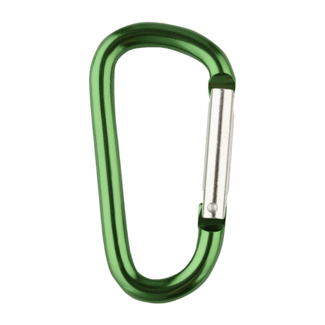 M-Tac Karabinhage 8 cm i aluminium, let og holdbar, ideel til fastgørelse af udstyr på vest, bælte eller rygsæk. Grøn farve.