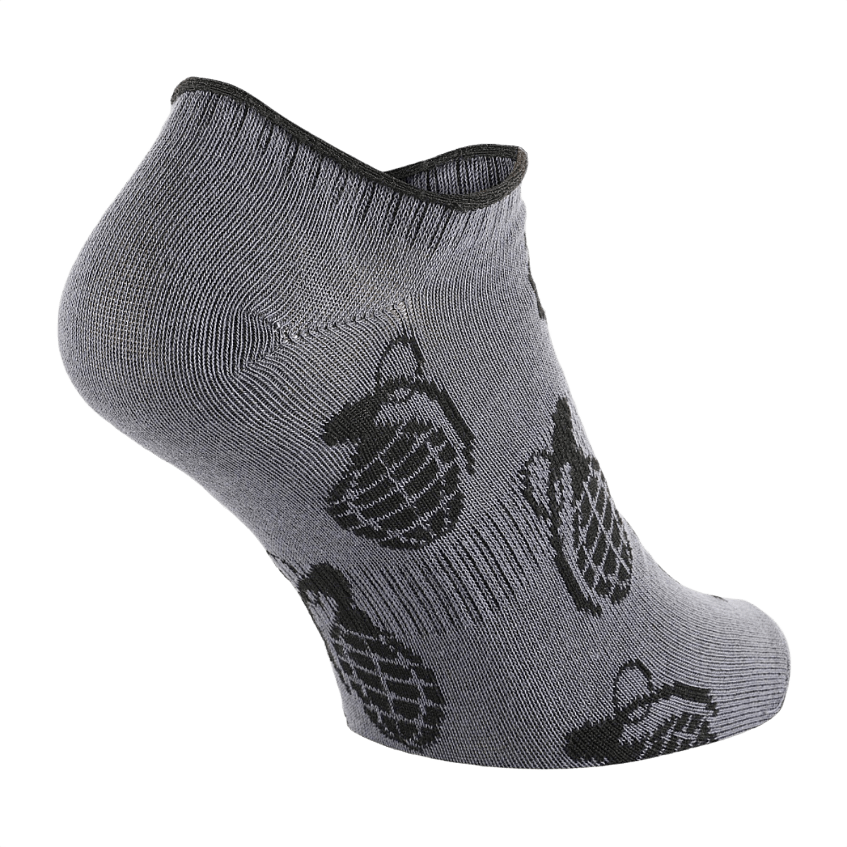 M-Tac Let Sommersokker Grenader, korte grå sportsstrømper med sort granatdesign, ergonomisk og åndbar til løb og udendørs aktiviteter.