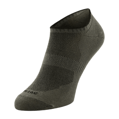 Mørkegrå M-Tac Let Sommersokker designet til løb i varmt vejr, kort længde, åndbart materiale, ergonomisk pasform, perfekt til udendørs aktiviteter.