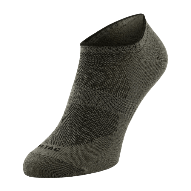 Mørkegrå M-Tac Let Sommersokker designet til løb i varmt vejr, kort længde, åndbart materiale, ergonomisk pasform, perfekt til udendørs aktiviteter.