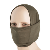 M-Tac Let Tubehalstørklæde anvendt som balaklava, lavet af let polyester, ideel til airsoft og udendørs aktiviteter.