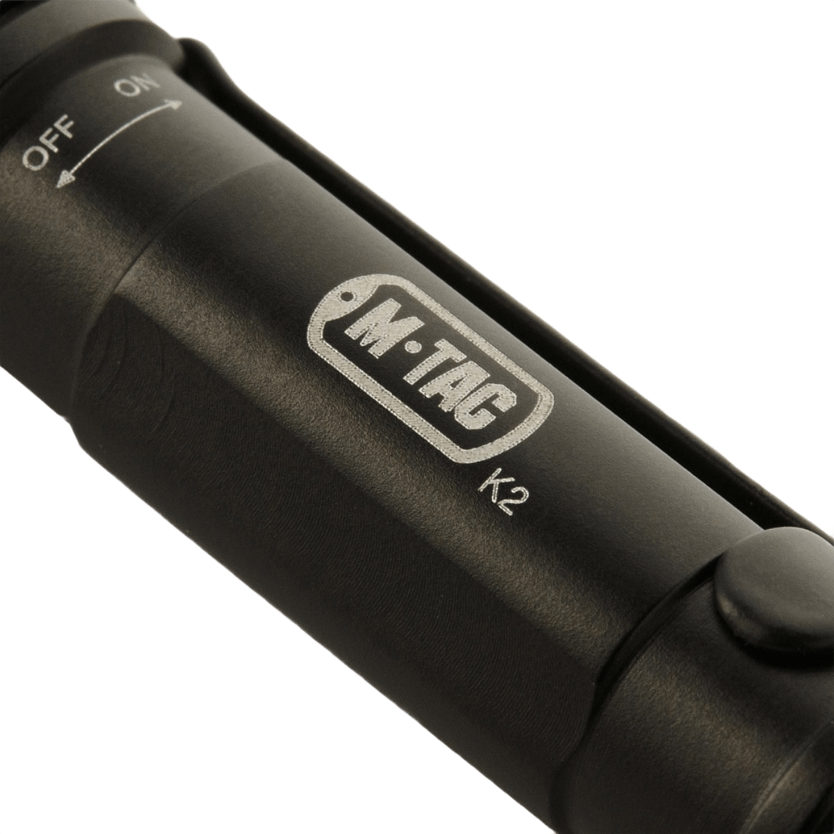 M-Tac Lommelygte K2, kompakt EDC-lommelygte i aluminium, 90 lumen, perfekt til nøglebundt, stød- og vandresistent, 67 mm lang.