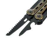 M-Tac Multiværktøj Type 5 med udtrukne værktøjer, ideelt til fisketure, vandreture og udendørsaktiviteter, lavet af 402 rustfrit stål.