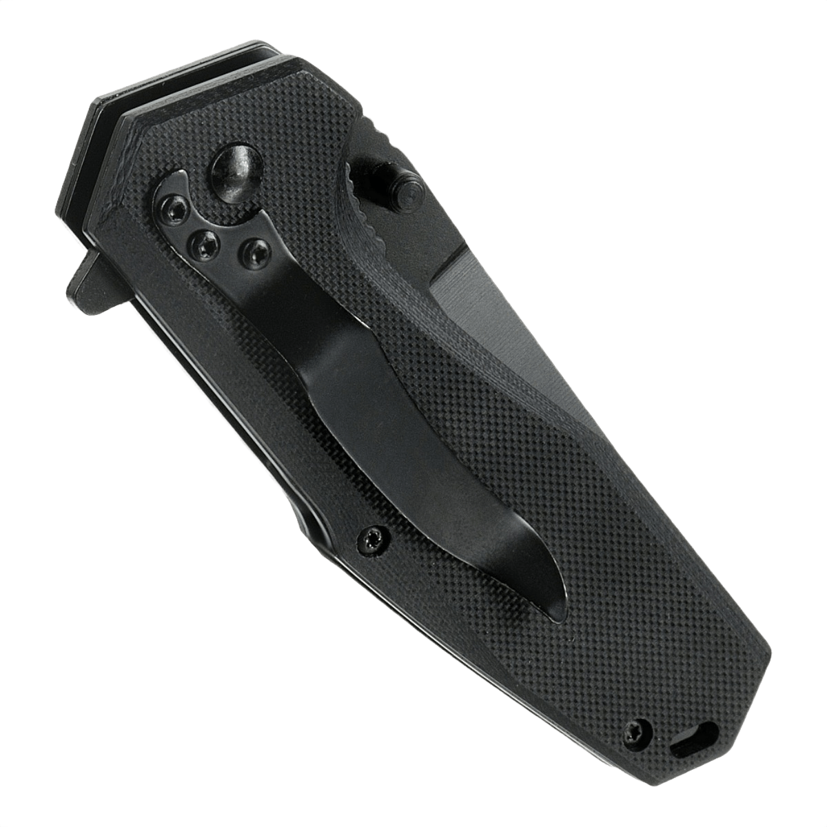 M-Tac Outdoor & Militær foldekniv - Type 5 i sort med aluminiumshåndtag og G10-kompositgreb