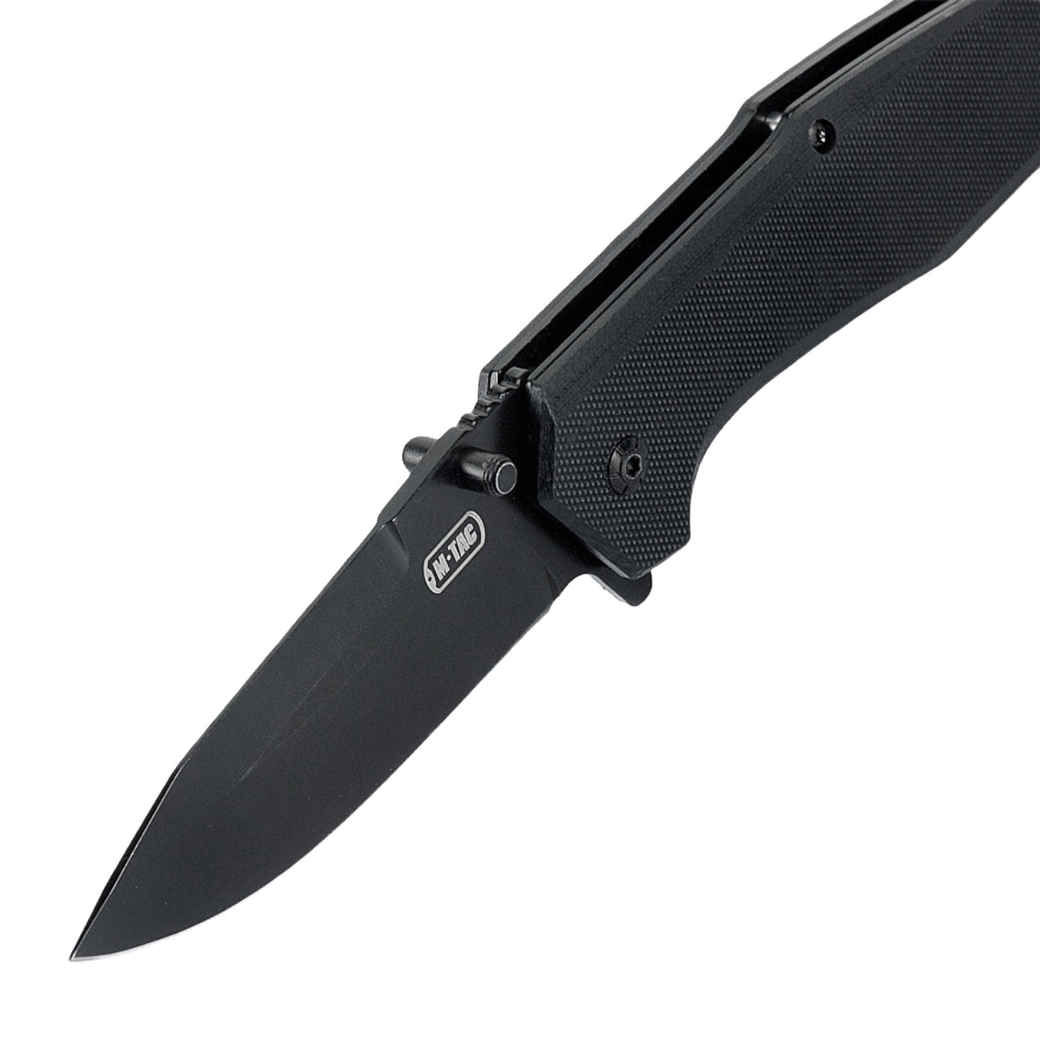 M-Tac Outdoor & Militær foldekniv - Type 5 med sort klinge og alu-håndtag, ultralet EDC-udstyr med rustfrit stål og G10-komposit greb.