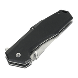 M-Tac Outdoor & Militær foldekniv - Type 5, lukket position, sort aluminiumshåndtag med skridsikre G10-komposit grebsflader.