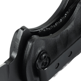 Nærbillede af håndtag og låsemekanisme på M-Tac Outdoor & Militær foldekniv - Type 4, med slidstærkt G10-kompositmateriale.