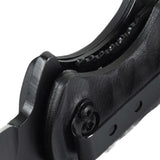 Nærbillede af håndtag og låsemekanisme på M-Tac Outdoor & Militær foldekniv - Type 4, med slidstærkt G10-kompositmateriale.