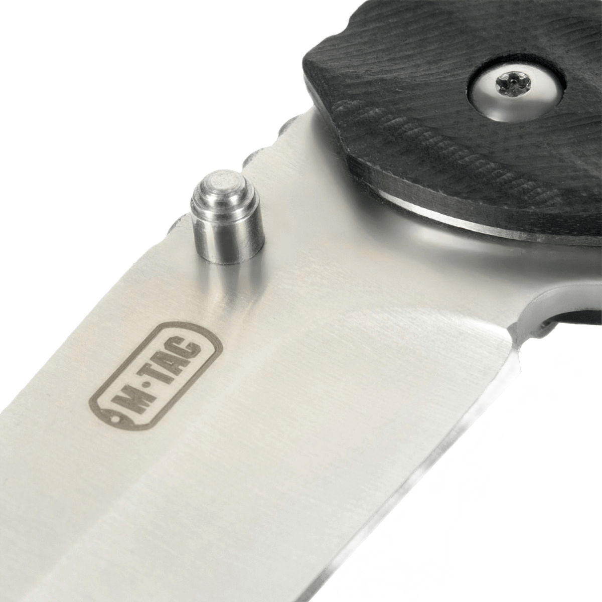 Nærbillede af M-Tac Outdoor & Militær foldekniv - Type 4 med krom rustfrit stål klinge og G10 håndtag